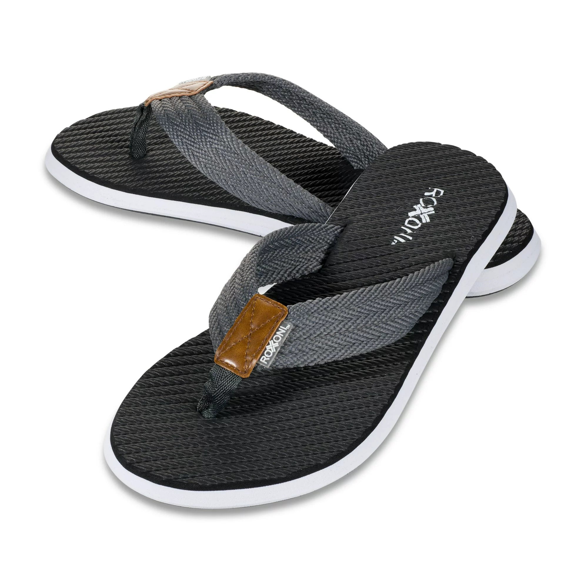 Roxoni Men's Thong Flip Flops Beach/Pool Outdoor Sandals (1258)